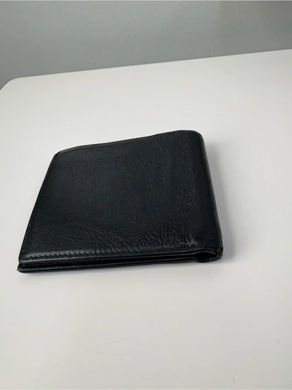 Balenciaga Black Leather Card Holder Wallet with White Logo